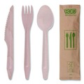 Food Service | Eco-Products EP-S215 General Purpose Fork/Knife/Napkin/Spoon Wood Cutlery - Natural (500/Carton) image number 1