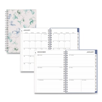 Blue Sky 8 in. x 5 in. 12-Month (Jan-Dec 2026) Lindley Weekly/Monthly Planner - White/Blue/Green Cover