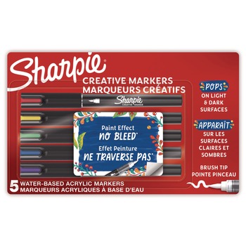 Sharpie Fine Brush Tip Creative Markers - Assorted Colors (5/Pack)