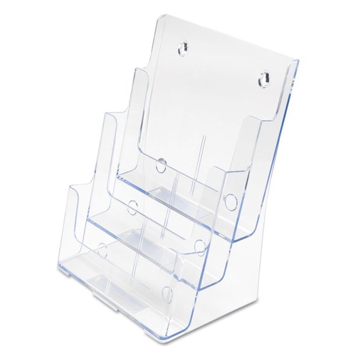 Office Jansan | Deflecto 77301 9.5 in. x 6.25 in. x 12.63 in. Magazine Size 3 Compartment DocuHolder - Clear image number 0