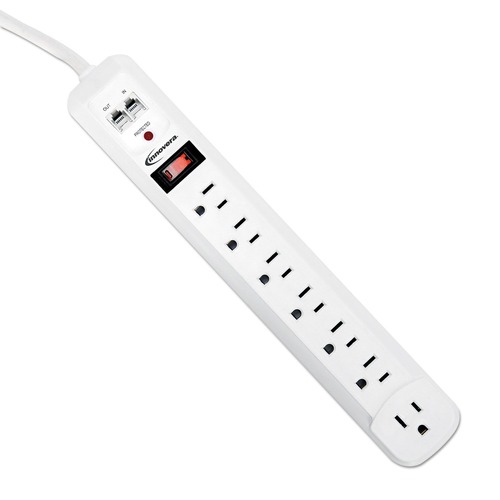  | Innovera IVR71654 7 AC Outlets 4 ft. Cord 1080 Joules Surge Protector - White image number 0