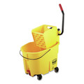Mop Buckets | Rubbermaid Commercial 2031764 WaveBrake 2.0 Side Press 8.75-Gallon Bucket/Wringer with Drain - Yellow image number 0