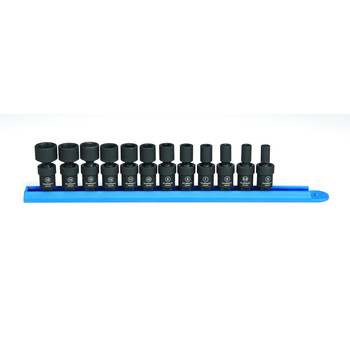 GearWrench 84905 12-Piece Metric 1/4 in. Drive 6 Point Universal Impact Socket Set