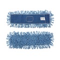 Percentage Off | Boardwalk BWKHL245BSPC 24 in. x 5 in. Synthetic Head 60 in. Wood/Metal Handle Dry Mopping Kit - Blue Head/Natural Handle (1-Kit) image number 1