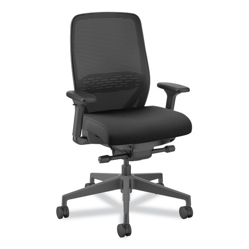 Office Chairs | HON HONNR12SAMC10BT Nucleus Series 16.63 to 21.13 Seat Height Supports Up to 300 lb Recharge Task Chair - Black Seat/Back, Black Base image number 0