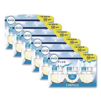 Febreze 2.63 oz. PLUG Air Freshener Refills - Linen and Sky (6 Packs/Carton)