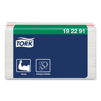 Tork 11.75 in. x 14.75 in. 1-Ply Small Pack Foodservice Cloth - Unscented/White/Red Stripe (4/Carton)