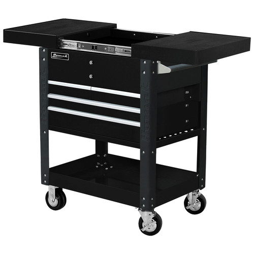 Tool Carts | Homak BK06043500 35 in. 4-Drawer Slide Top Cart - Black image number 0