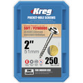 Collated Screws | Kreg SML-C2-250 Pocket Screws - 2 in., #8 Coarse, Washer-Head, (250 Pcs) image number 0