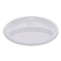  | Boardwalk BWKPLTHIPS10WH3 Hi-Impact 3 Compartment 10 in. Plastic Dinner Plates - White (500/Carton) image number 0