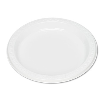 Tablemate 7 in. Diameter Plastic Dinnerware Plates - White (125/Pack)