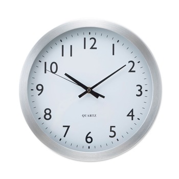 Universal 12 in. Overall Diameter Brushed Aluminum Wall Clock - Silver Case