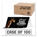 Office Jansan | Tabbies 79186 BeSafe Messaging 8 in. x 3.87 in. Table Top Tent Card - Black (100/Carton) image number 1