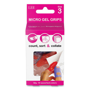 LEE Size 3 Tippi Micro-Gel Fingertip Grips - X-Small, Assorted (10/Pack)