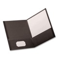 Office Jansan | Oxford 57506EE Twin-Pocket Folder Embossed Leather Grain Paper - Black (25/Box) image number 2