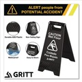 Safety Signs | Gritt Commercial GRI184BLK3PK 11.8 in. x 12 in. x 24 in. Caution Wet Floor Sign - Black (3/Carton) image number 1