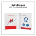 Office Jansan | Universal UNV20742 11 in. x 8.5 in. 1 in. Capacity 3 Rings Slant D-Ring View Binder - White image number 6