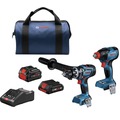 Combo Kits | Bosch GXL18V-260B26 18V Brushless Lithium-Ion 1/2 in. Cordless Hammer Drill Driver and Bit/Socket Impact Driver/Wrench Combo Kit with 2 Batteries (8 Ah/4 Ah) image number 0