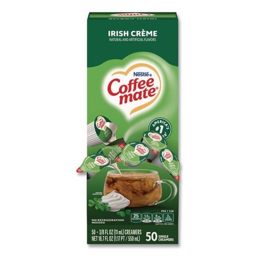 Food Service | Coffee-Mate 11002803 0.38 oz Mini Cups Liquid Coffee Creamer - Irish Cream (50/Box) image number 0