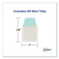 Office Jansan | Avery 74761 Ultra Tabs 1 in. x 1.5 in. 1/5-Cut Repositionable Mini Tabs - Assorted Pastel (40/Pack) image number 6