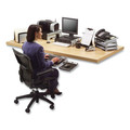 Office Jansan | Fellowes Mfg Co. 8032601 21.25 in. x 18.06 in. x 5.25 in. Office Suites Printer/Machine Stand - Black/Silver image number 2