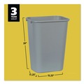 Trash & Waste Bins | Rubbermaid Commercial FG295700GRAY 10.25-Gallon Rectangular Deskside Wastebasket - Gray image number 3