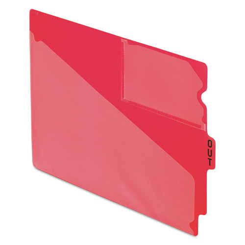 File Folders | Pendaflex 13541 1/3-Cut Center Position Letter Size Colored Poly End Tab Out Guides - Red (50/Box) image number 0