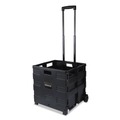 Office Jansan | Universal UNV14110 18-1/4 in. x 15 in. x 18-1/4 in. to 39-3/8 in. Collapsible Mobile Storage Crate - Black image number 1
