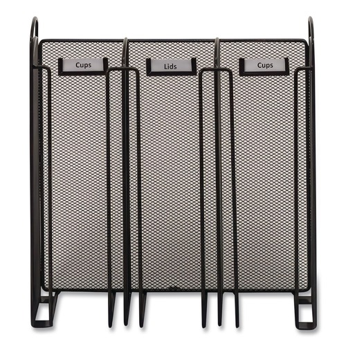 Bulk Savings Pricing 2 | Safco 3292BL 12.75 in. x 4.5 in. x 13.25 in. 3 Compartments Steel Mesh Onyx Breakroom Organizers - Black image number 0