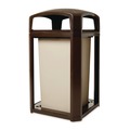 Trash & Waste Bins | Rubbermaid Commercial FG397500SBLE Landmark 50 Gallon Sable Plastic Classic Dome Top Container image number 3