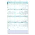 Office Jansan | House of Doolittle 392 12-Month (Jan to Dec): 2026 24 in. x 37 in. Express Track Recycled Reversible/Erasable Yearly Wall Calendar - White/Teal Sheets image number 1