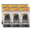 Cleaning & Janitorial Supplies | Glad 78966 Guaranteed Strong 30 in. x 33 in. 1.05 mil 30 Gallon Three-Ply Large Drawstring Trash Bags - Black (168/Carton) image number 0