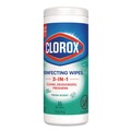 Hand Wipes | Clorox 01593 7 in. x 8 in. 1-Ply Disinfecting Wipes - Fresh Scent, White (35/Canister) image number 1