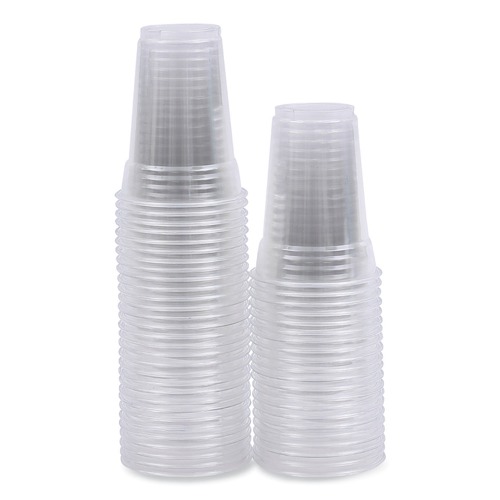  | Boardwalk BWKPET9 9 oz. PET Plastic Cold Cups - Clear (1000/Carton) image number 0