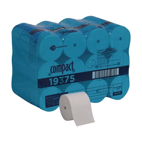 Toilet Paper | Georgia Pacific Professional 19375 Coreless Septic-Safe 2-Ply Bath Tissue - White (1000 Sheets/Roll, 36 Rolls/Carton) image number 0