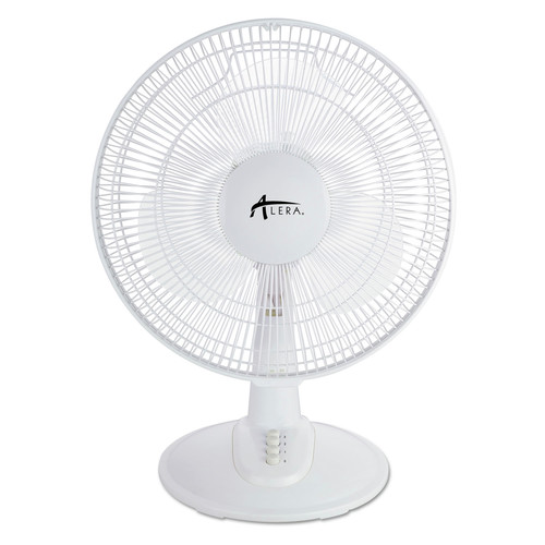 Floor Fans | Alera ALEFAN122 3-Speed 12 in. Plastic Oscillating Desk Fan - White image number 0