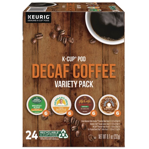 Coffee | Green Mountain Coffee 5000374162 0.38 oz. K-Cup Decaf Variety Coffee K-Cups - Assorted Flavors (24/Box) image number 0