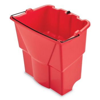Rubbermaid Commercial WaveBrake 2.0 18 Quart Plastic Dirty Water Bucket - Red