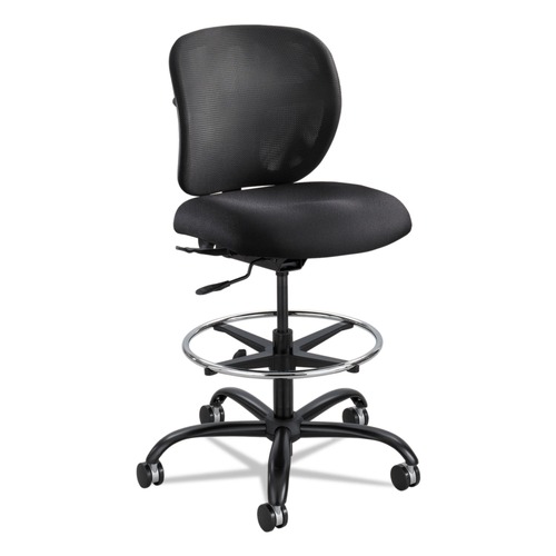  | Safco 3394BL Vue Heavy-Duty Extended Height Stool Fabric Seat Nylon Mesh Back - Black image number 0