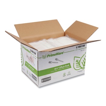 AmerCareRoyal Plastic Fork Heavyweight CPLA Cutlery - White (1000/Carton)