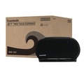 Paper Towels and Napkins | Boardwalk R4070BKBW 20.25 in. x 6 in. x 12.25 in. Jumbo Twin Toilet Tissue Dispenser - Black image number 0