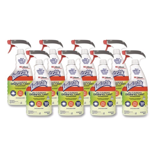 Bulk Savings Pricing 2 | Fantastik 10054600000325 32 oz. Spray Bottle Multi-Surface Disinfectant Degreaser - Herbal (8/Carton) image number 0