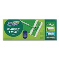 Cleaning & Janitorial Supplies | Swiffer 80810204 Sweep and Mop 12.4 in. x 2.95 in. 2-in-1 Dry/Wet Floor Mopping and Sweeping Kit - Silver Plastic Handle (6/Carton) image number 0