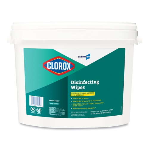 Cleaning & Janitorial Supplies | Clorox 31547 1 Ply 7 in. x 8 in. Fresh Scent Disinfecting Wipes - White (1/Carton) image number 0