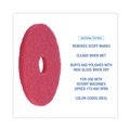 Cleaning & Janitorial Accessories | Boardwalk BWK4015RED 15 in. Diameter Buffing Floor Pads - Red (5/Carton) image number 6