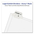 Office Jansan | Avery 01401 Avery Style Legal 26-Tab Side Tab A Preprinted Exhibit 11 in. x 8.5 in. Index Dividers - White (25/Pack) image number 2