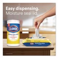 Cleaning Cloths | Clorox 31404 8 in. x 7 in. 1-Ply Easy Pull Pack Disinfecting Wipes - Lemon Scent White (6 Boxes/Carton) image number 6