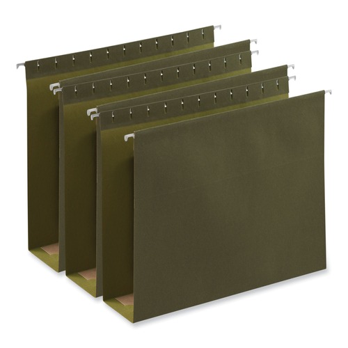  | Universal UNV14143 1/5-Cut Tab Bottom Hanging File Folders - Letter Size, Standard Green (25/Box) image number 0