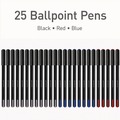 Pens | TOPS PEN12126 Fine 0.7 mm PENTONIC Stick Ballpoint Pen - Assorted Ink Colors/Black Barrel (25/Pack) image number 2