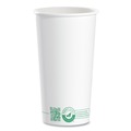 Cups and Lids | SOLO 420PLA-PLANET 20 oz Compostable Paper Hot Cups - White/Green (600/Carton) image number 1